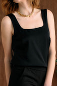 The Ivy Silk Tank Black