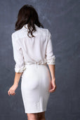 The Dorothy Pencil Skirt 21" Ivory