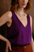 The Hazel Silk Tank Deep Purple