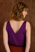 The Hazel Silk Tank Deep Purple