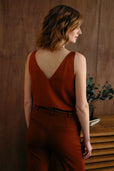 The Hazel Silk Tank Ochre