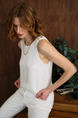 The Ella Silk Tank Ivory