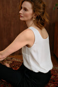 The Ivy Silk Tank Ivory