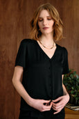 The Evelyn Silk Blouse Black