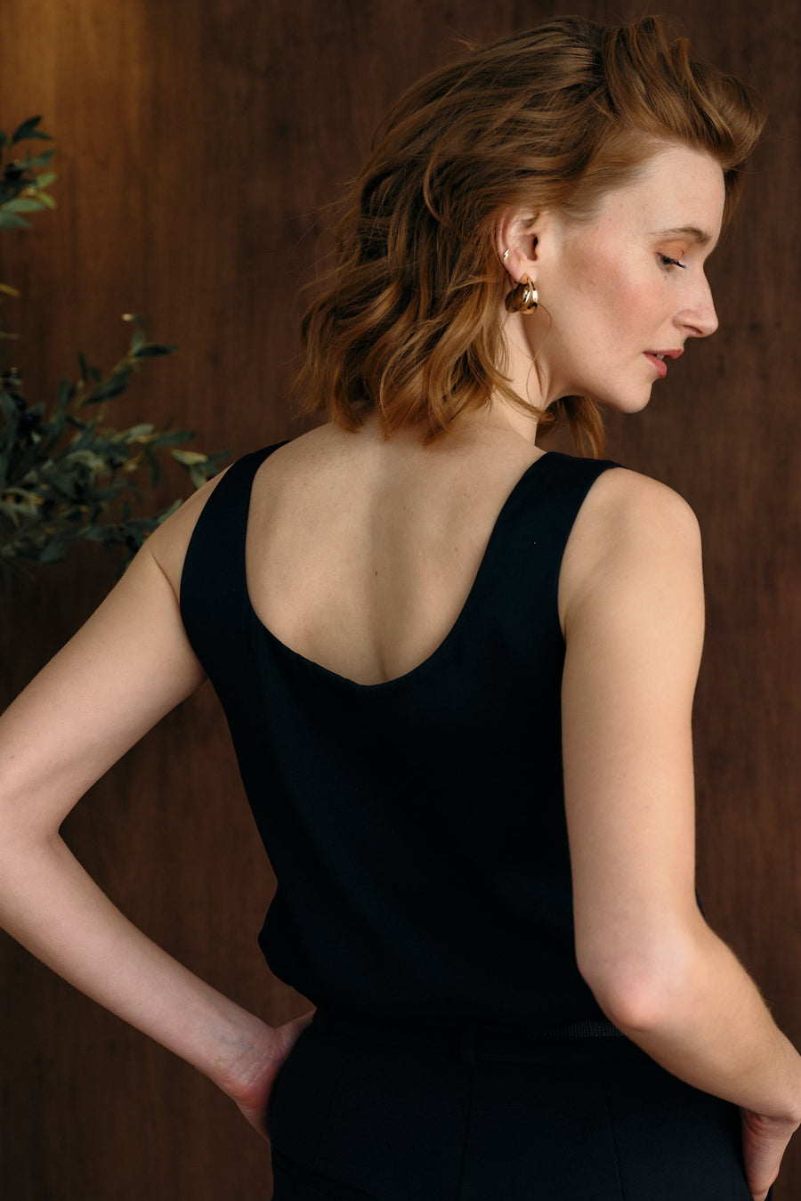 The Ivy Silk Tank Navy