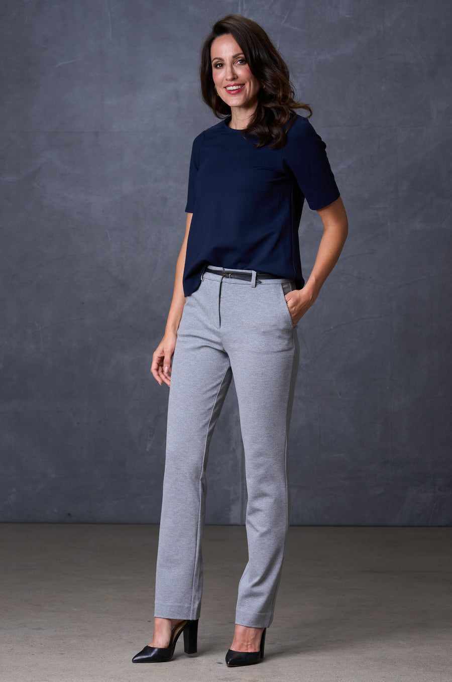 The Katherine Trouser Light Heather Grey