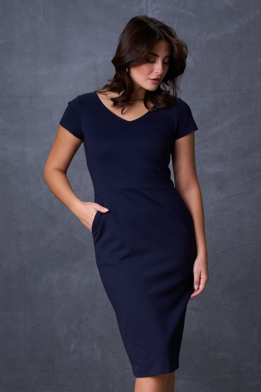 The Aria Dress Navy