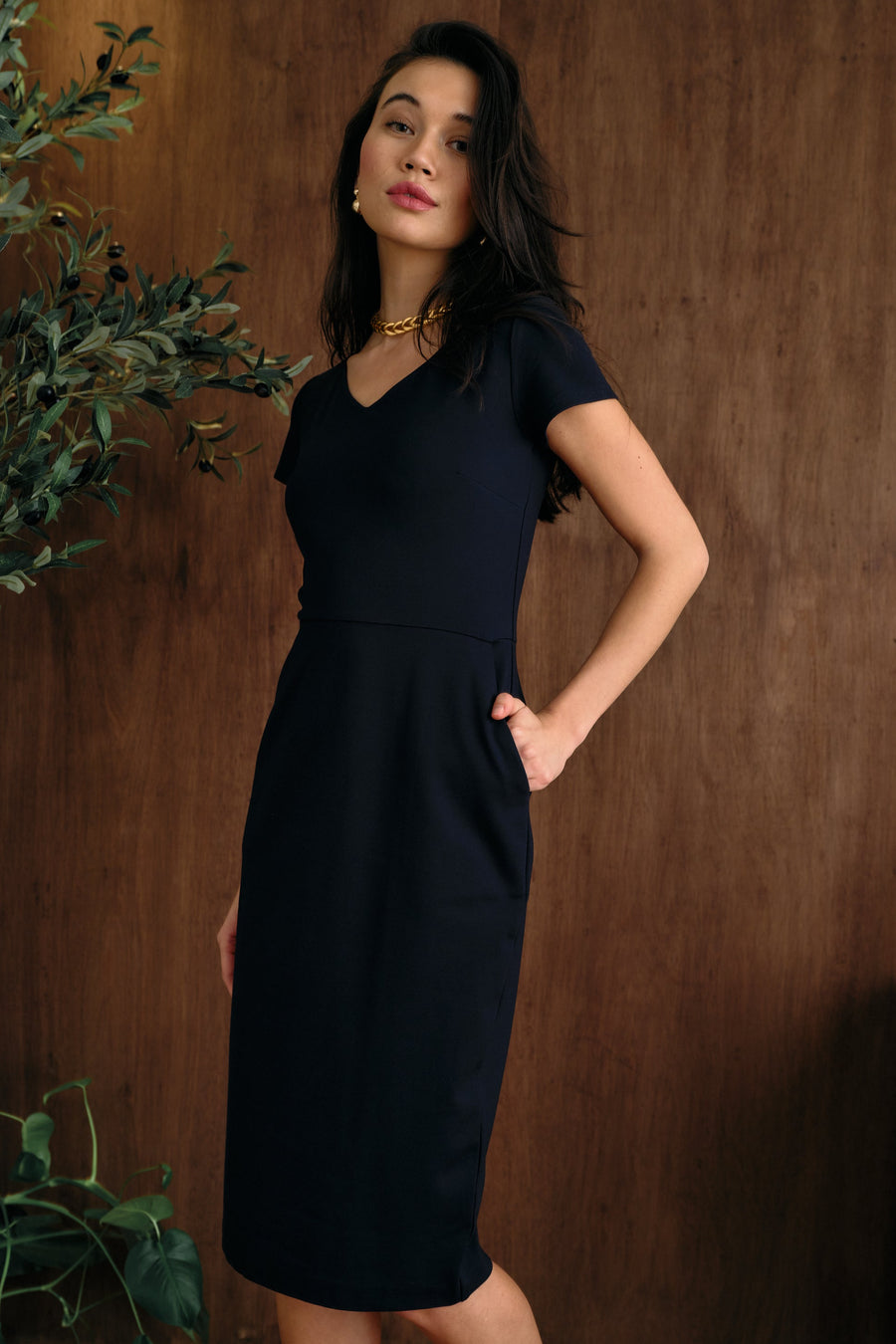 The Aria Dress Navy