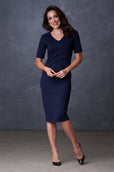 The Ashley Dress Short Sleeve V-Neck Navy