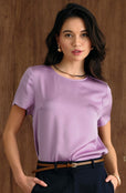 The Hannah Silk Tee Orchid