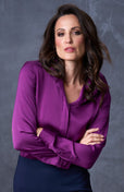 The Grace Silk Long Sleeve Blouse Deep Purple