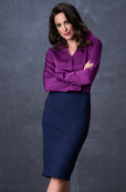 The Grace Silk Long Sleeve Blouse Deep Purple