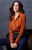 The Grace Silk Long Sleeve Blouse Ochre