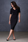 The Ashley Dress Short Sleeve V-Neck Black